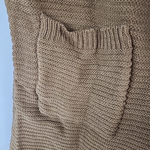 NEW Hailey & Co Keep Me Close Long Brown Knit Pocketed Cardigan Sz XS - Picture 5 of 7